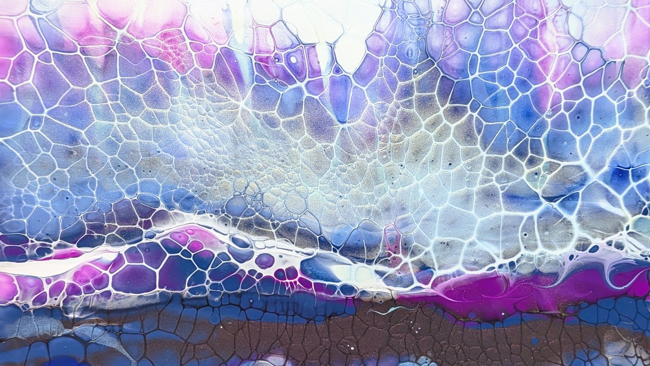 Dramatic fluid art landscape #acrylicpouring