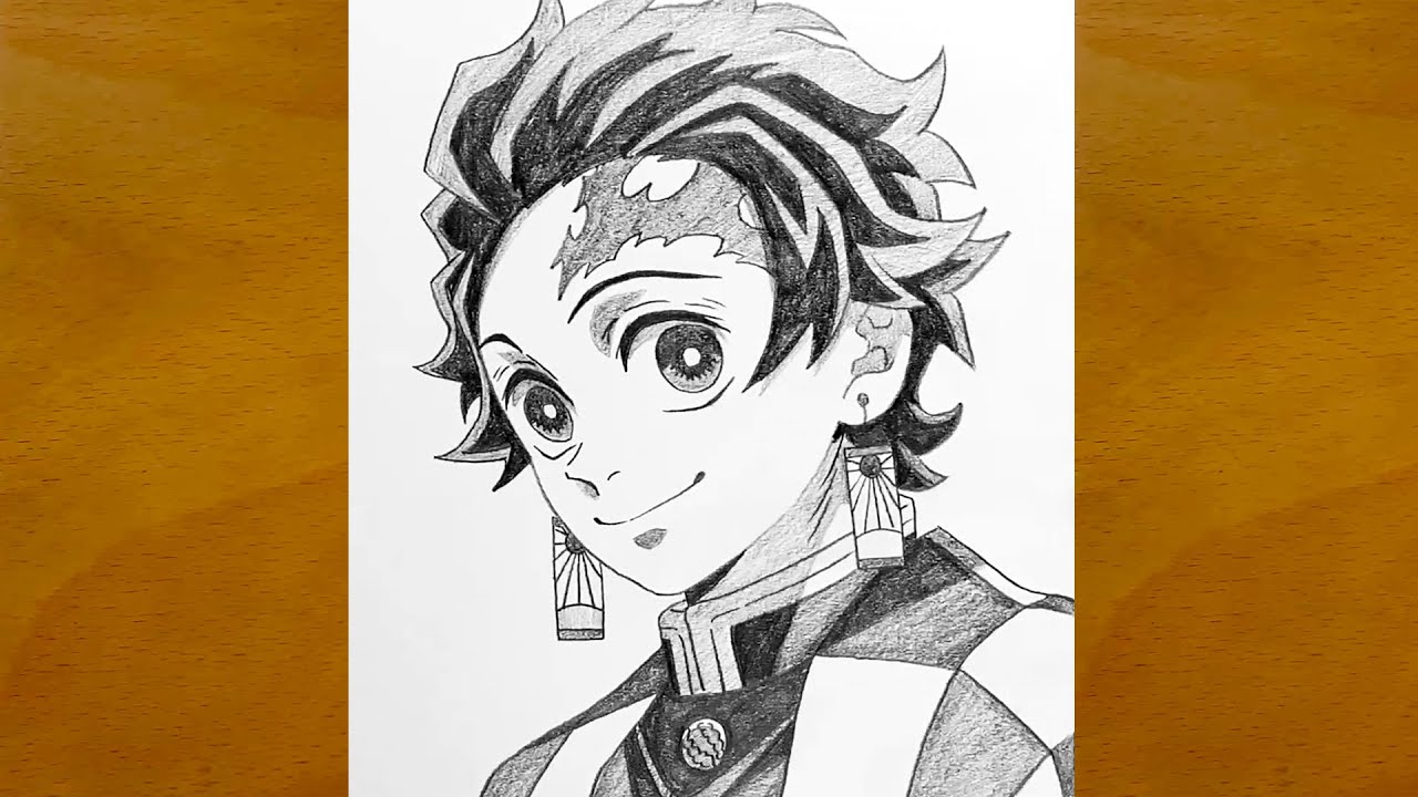 How to Draw Tanjiro Kamado Step by Step || Demon Slayer Drawing || Easy Anime Sketch