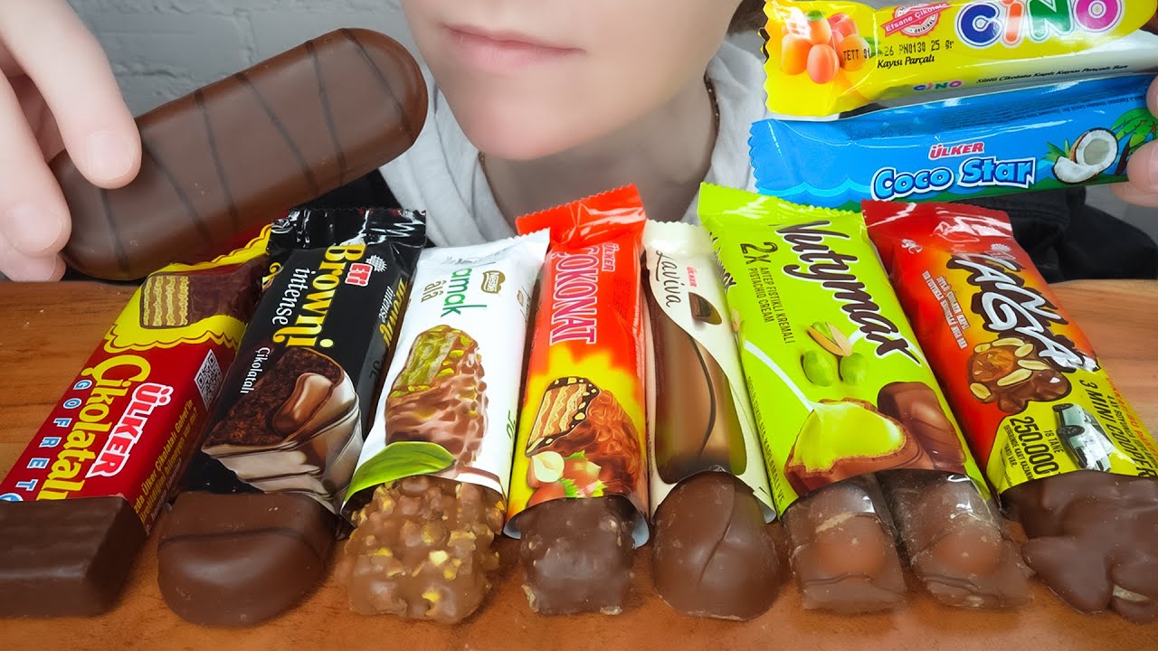 ASMR CHOCOLATE BARS FROM TURKEY *ULKER LAVIVA, ETI BROWNI CAKE DESSERT MUKBANG | VNM ASMR 먹방