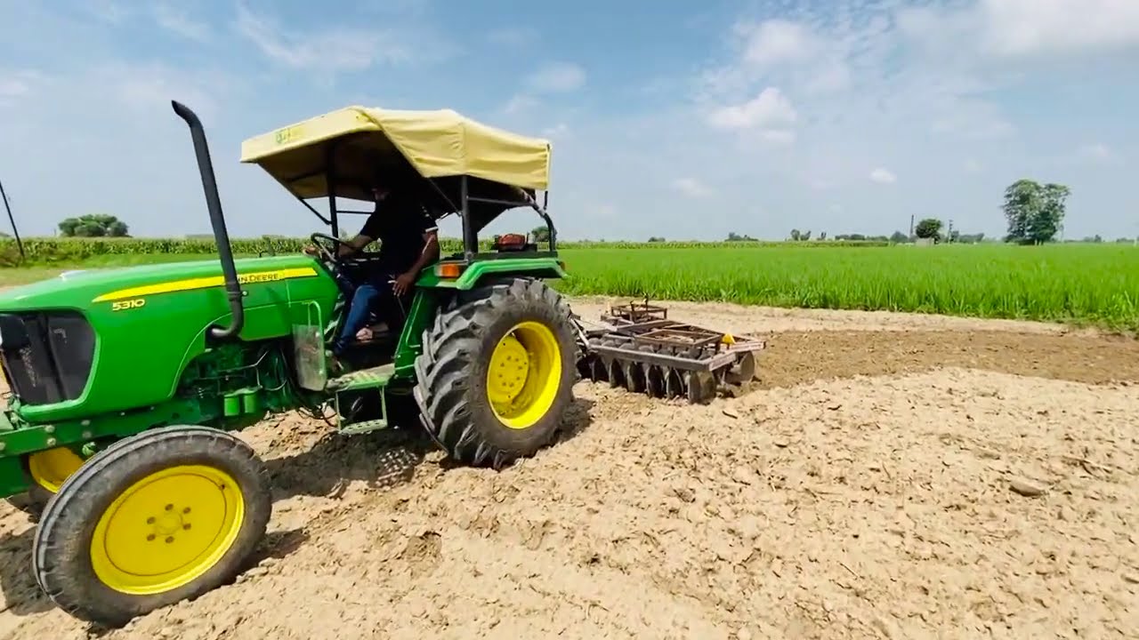 Dhanjal agriculture works gura 24 disc Harrow 5310 jd डिस्क हैरो 24 के साथ 5310 John Deere