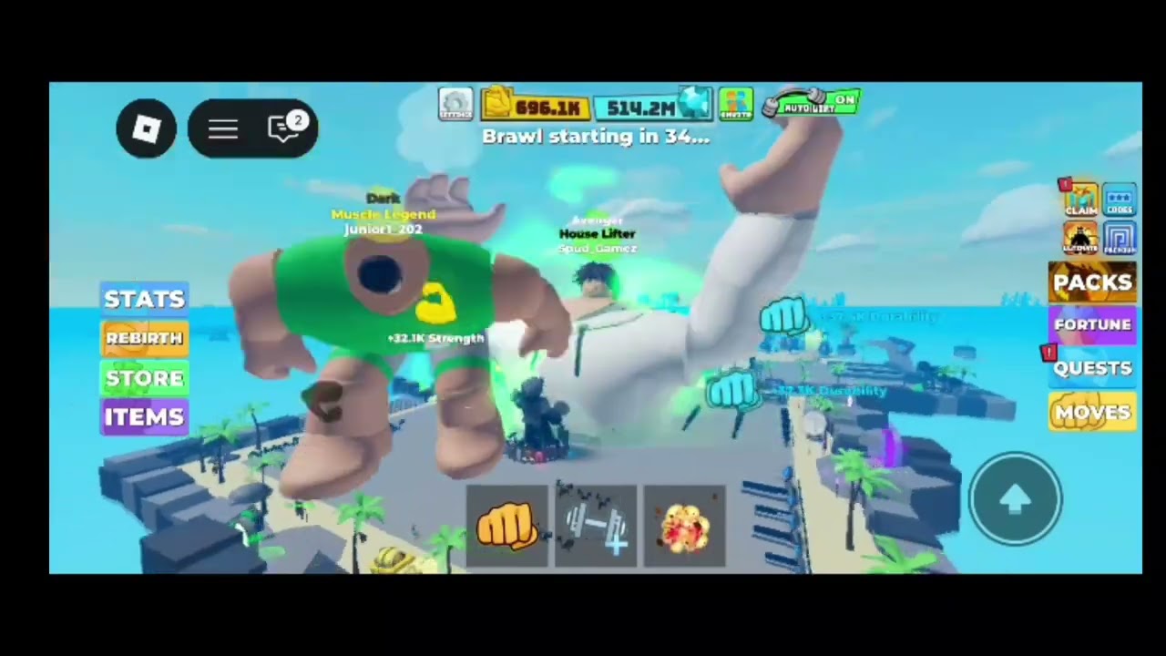 Muscle legends Gameplay glitching 