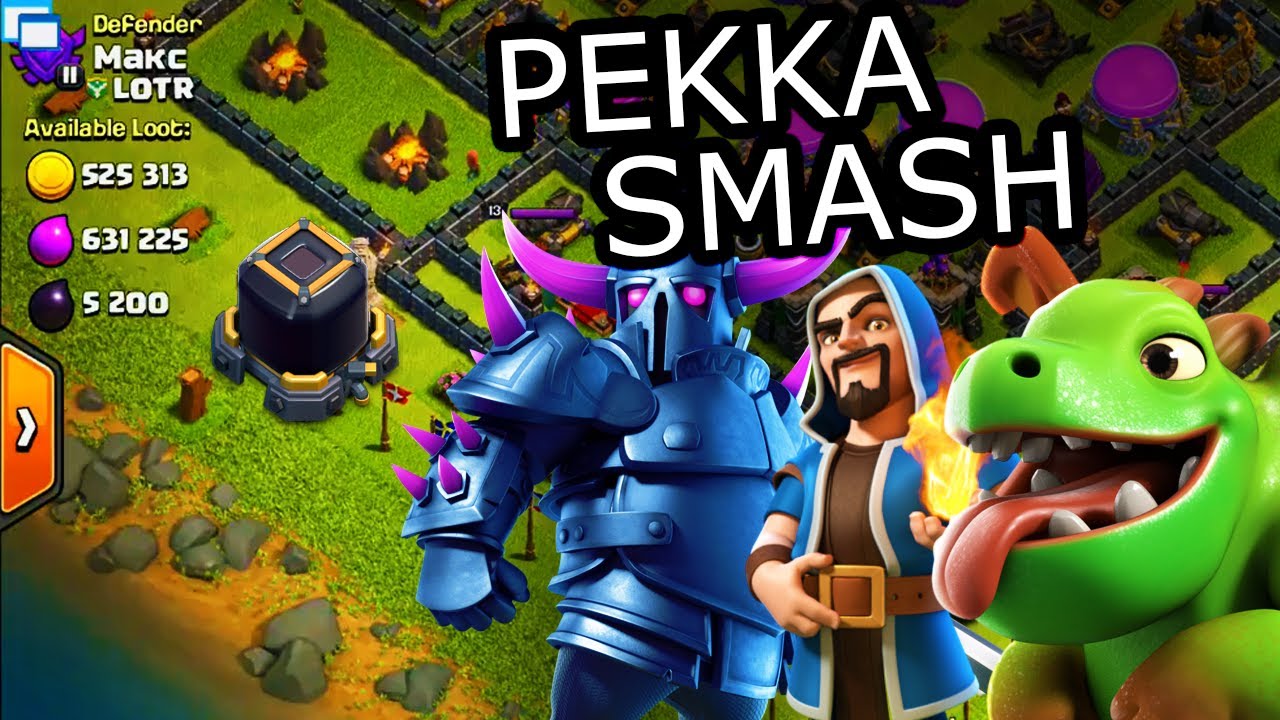 Clash of Clans - Th9 Farming Strategy - Pekka Smash!!! - #4