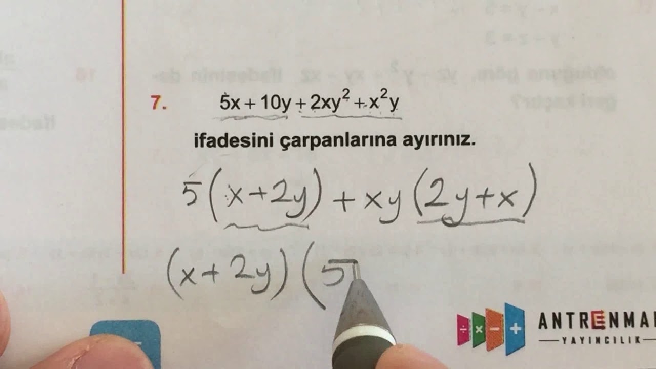 Çarpanlara ayırma ortak paranteze alma