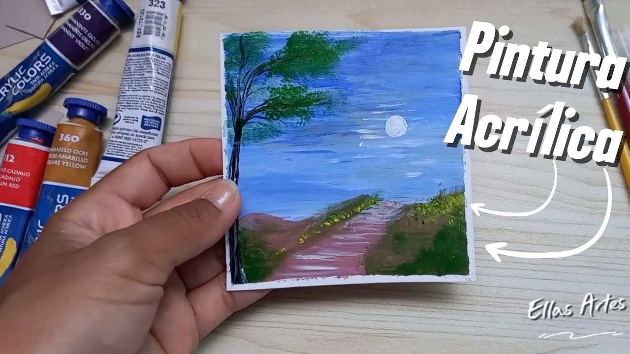 PINTURA Acrílica de Paisagem | TUTORIAL Fácil para Iniciantes