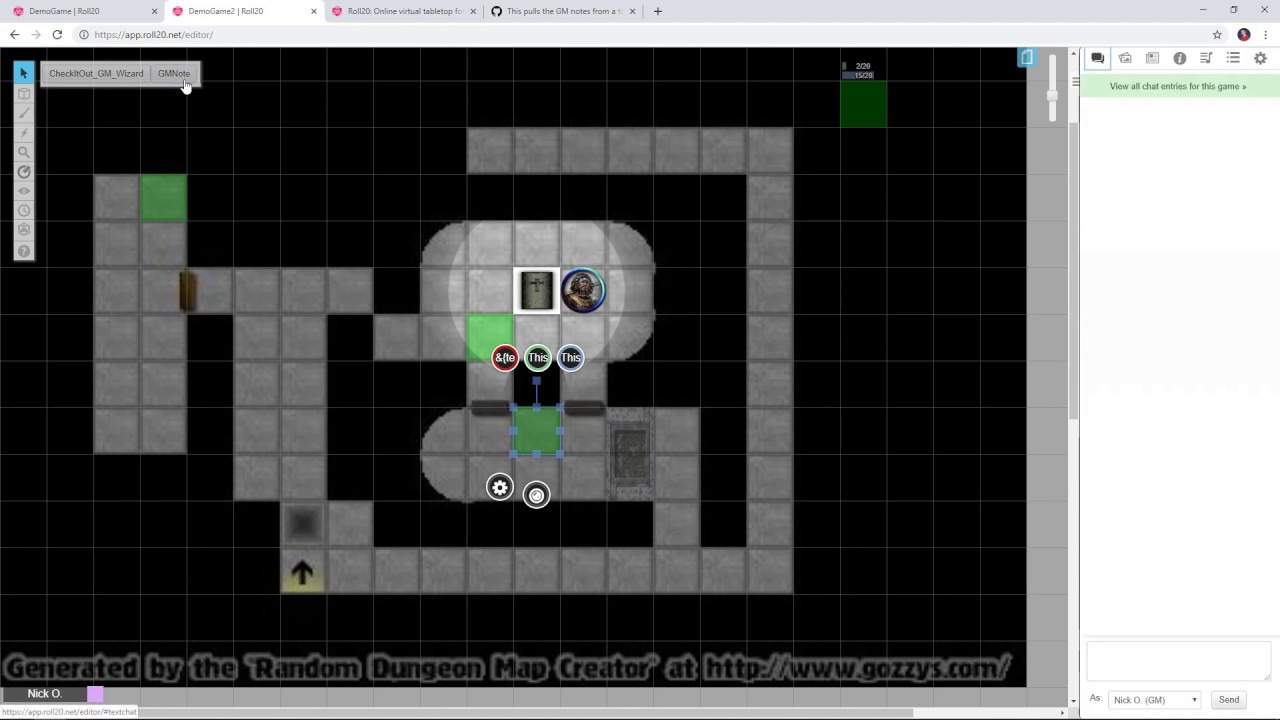 Using Control Tokens in Roll20