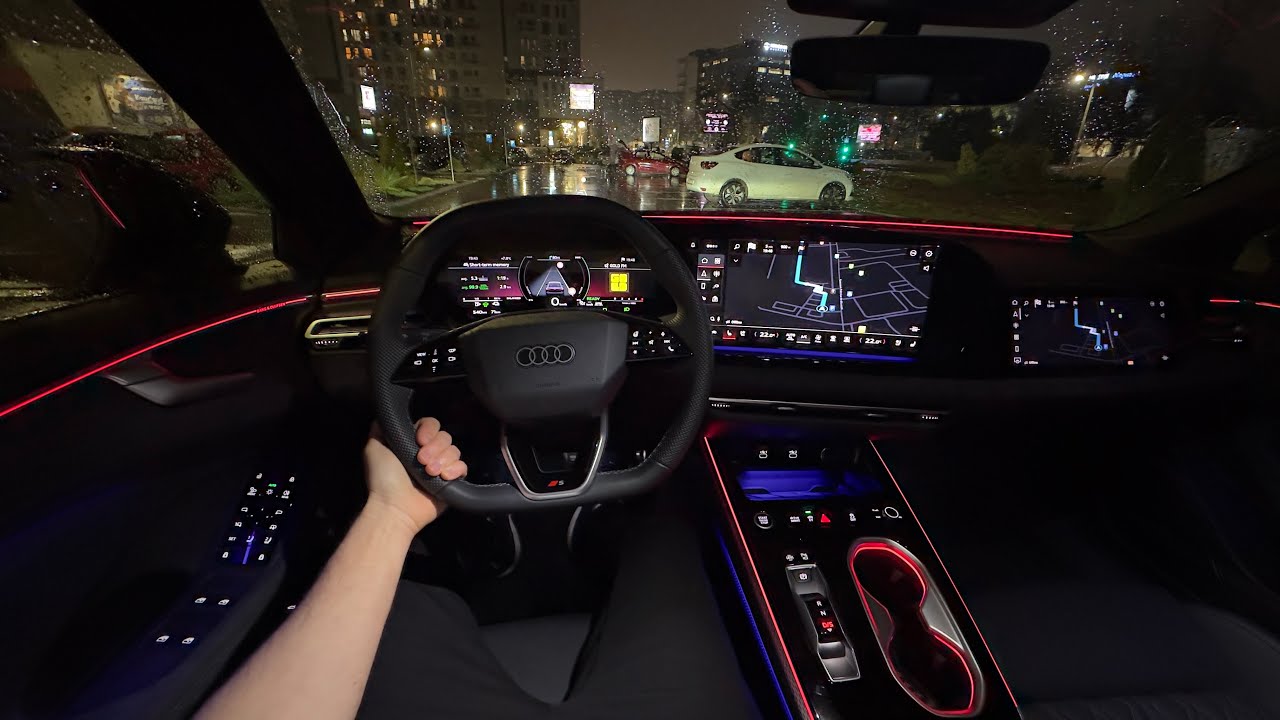 Driving Audi A6 2026 at Night - No Comment!