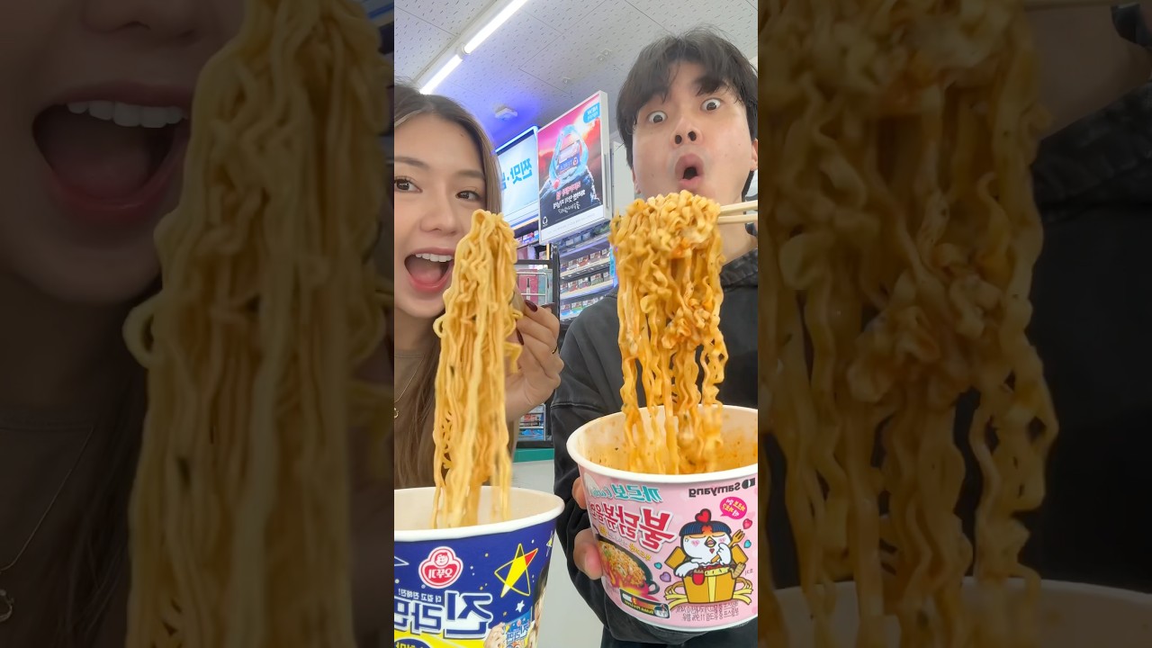 2AM convenience store ASMR🤤🤤 with @msqiwiie #food #conveniencestore #2am