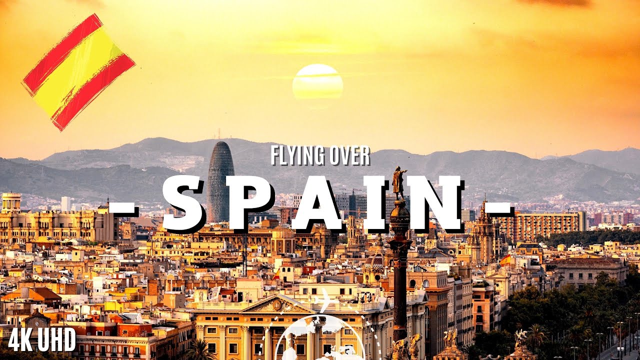 FLYING OVER SPAIN - Amazing Beautiful Nature Scenery with relaxing Music for Stress Relief | 4K