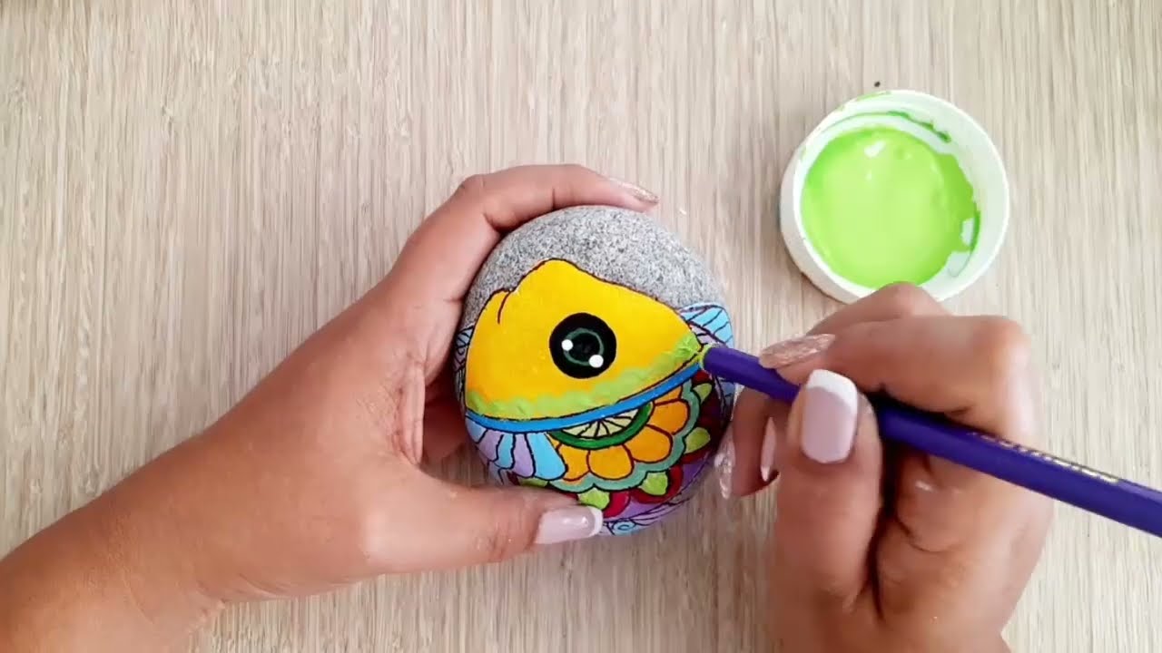 Piedras Pintadas / Cómo Pintar un Pez 🐟🐠 / Painted Stones Fish