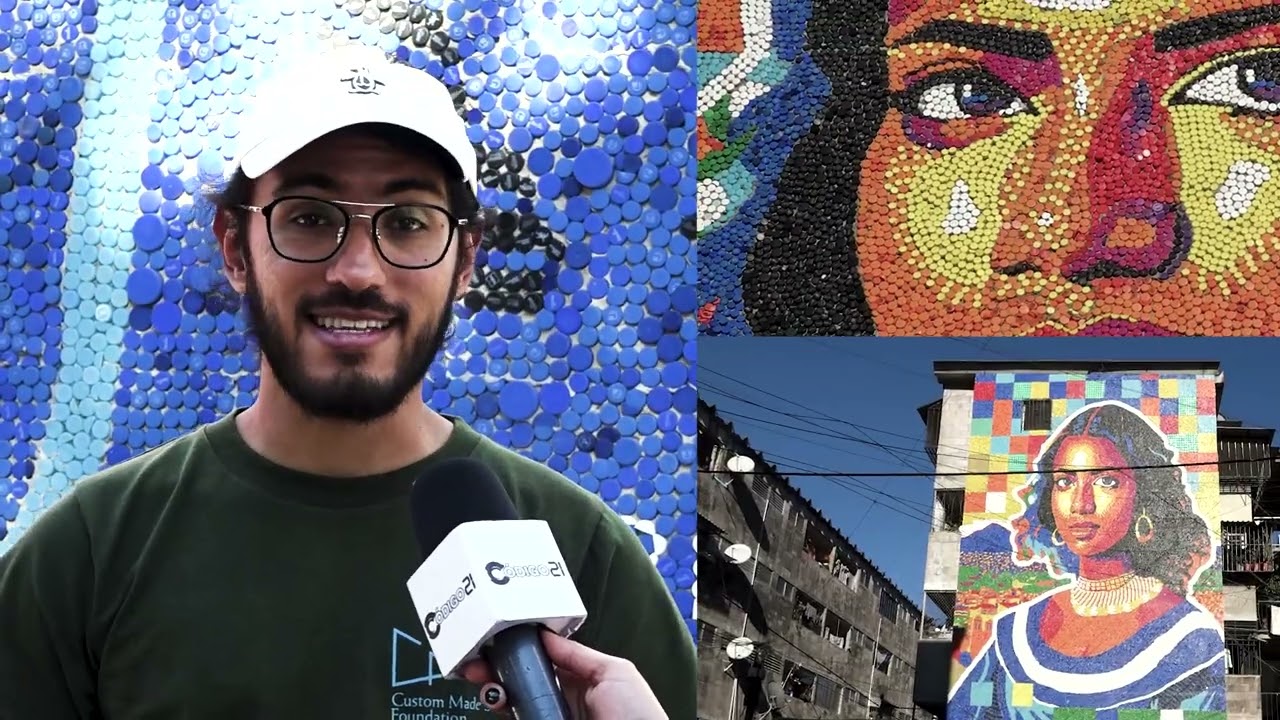 🎨🧩 IMPRESIONANTE MURAL DE TAPITAS EN LA ZACAMIL 🌈✨