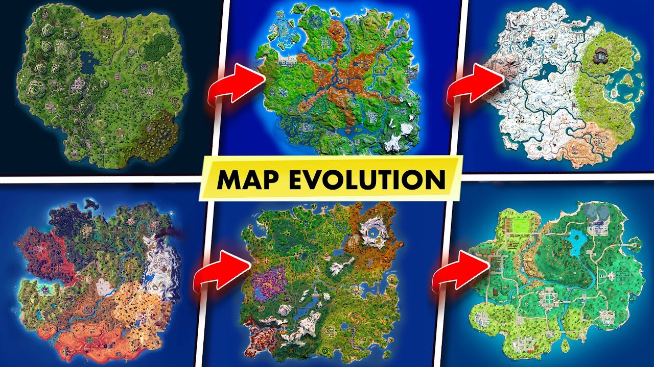 Fortnite Map Evolution from Chapter 1 to Chapter 6 Mini Season 2!