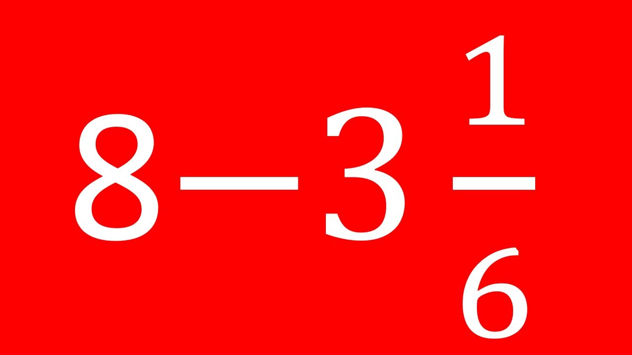 Subtracting mixed number from a whole number