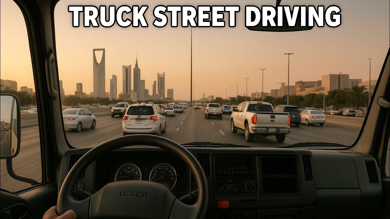  Street Truck Driving in Riyadh 🚛 | Saudi Arabia Road View