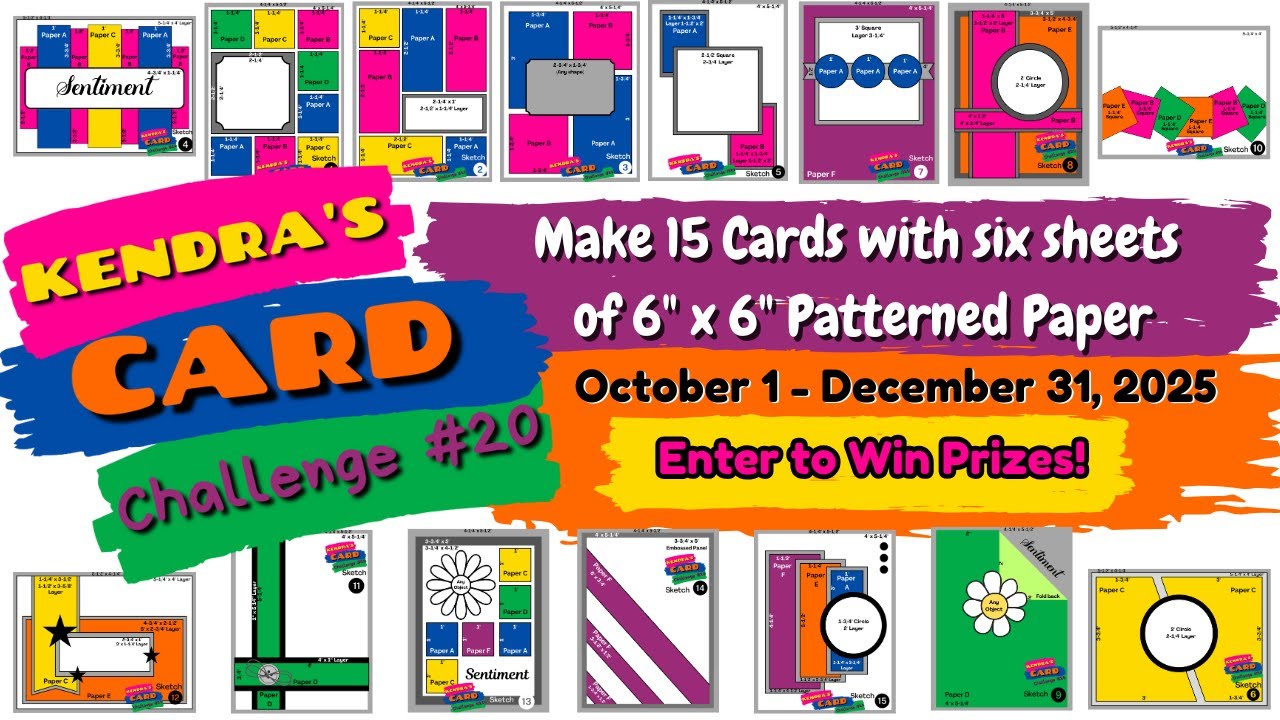 Представляем #KendrasCardChallenge20 | Сделайте 15 открыток из 6 листов бумаги для выкроек размер...