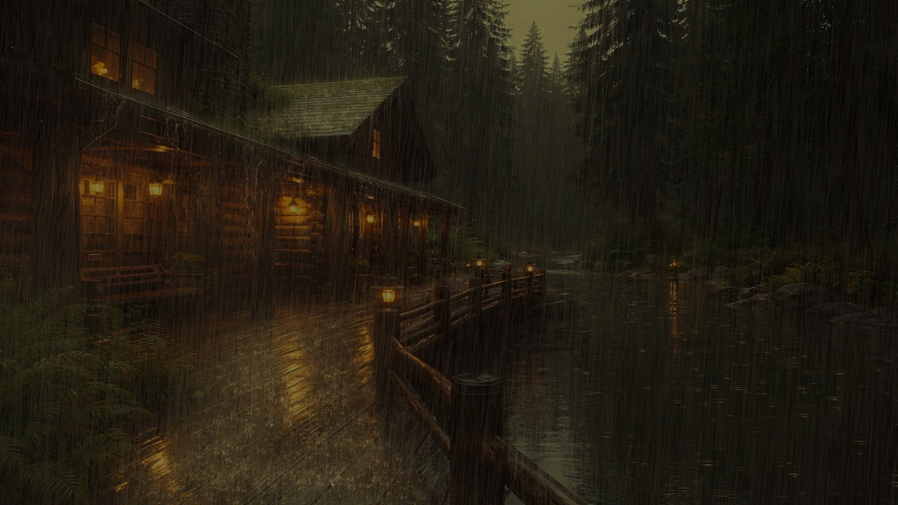 Fall Asleep Faster 🌧️ Dark Forest Rain and Thunder Sounds