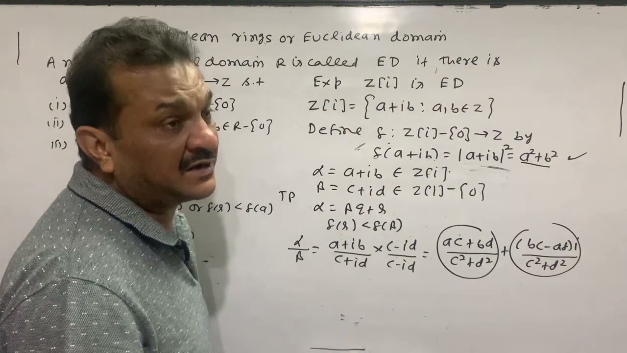 Euclidean Ring or Euclidean Domain.Prove Z[i] is a Euclidean Domain. Lecture-