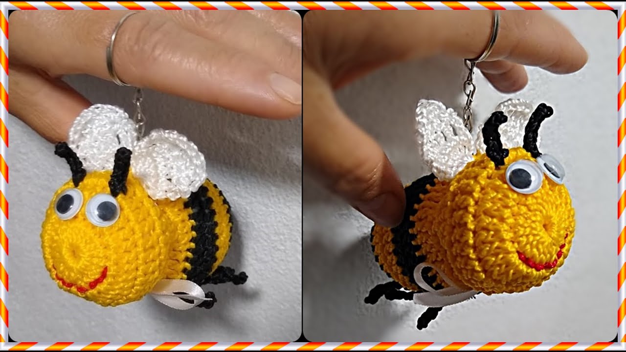 Chaveiro abelhinha de crochê 🐝 Aprenda o passo a passo! Easy crochet bee | Abeja de ganchillo fácil