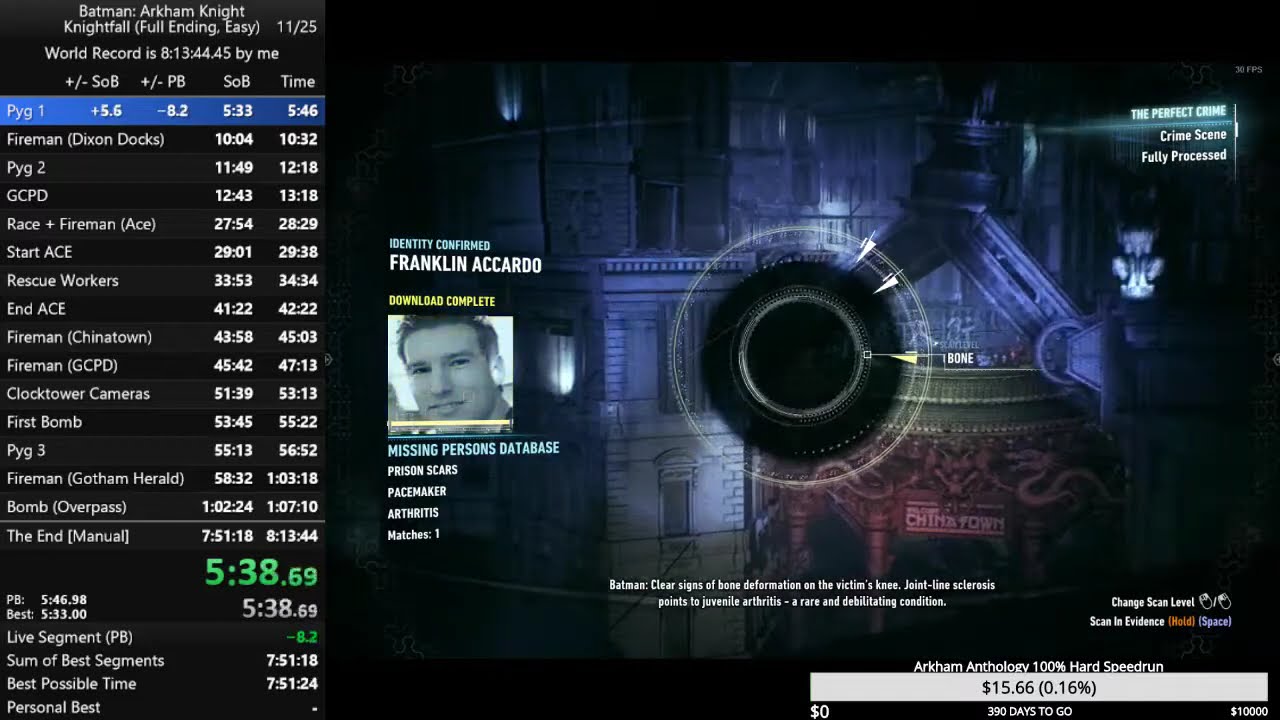 Arkham Knight 100% Knightfall Speedrun in 8:06:44
