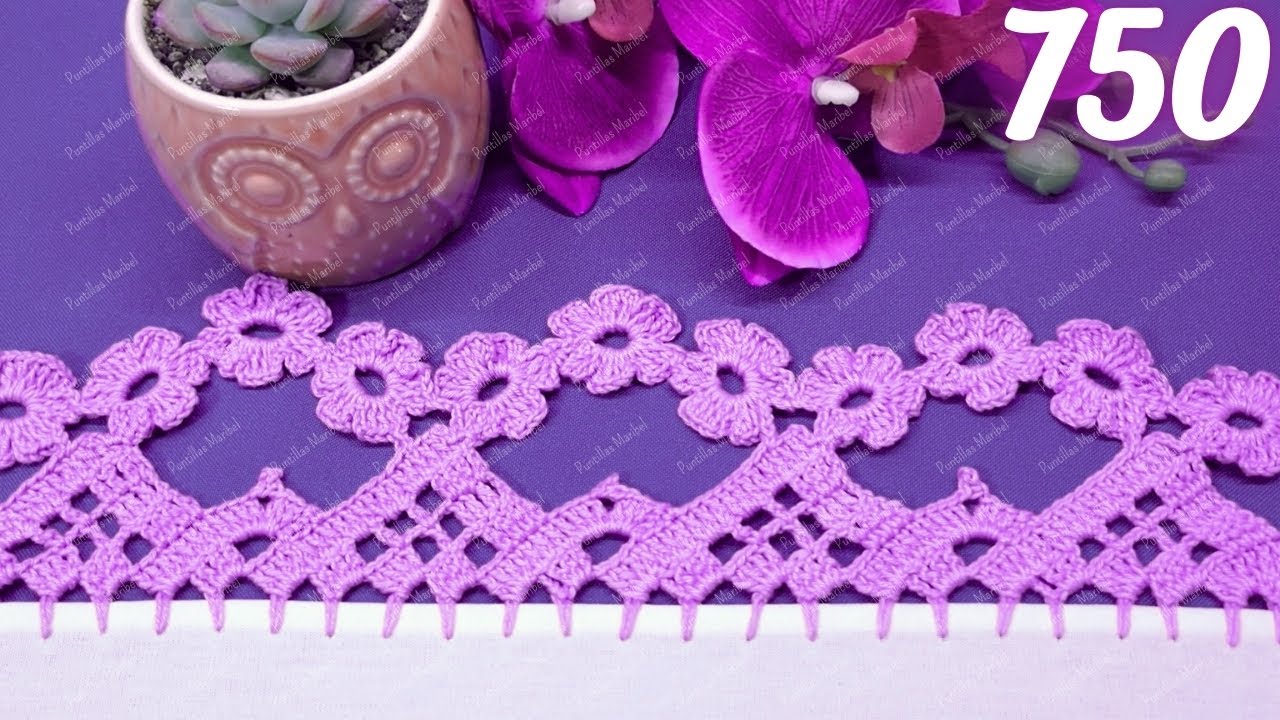 Linda puntilla de florecitas, aprende a tejerlas🌷 750