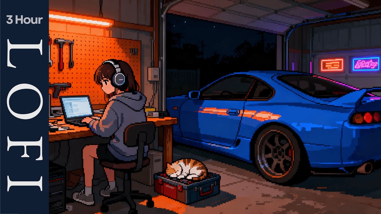 JDM Garage Lofi 🔧 Midnight Study with a Legend | Deep Focus & Chill