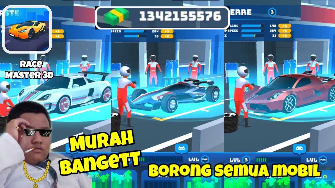 Murah bangett... Borong dan upgrade semua mobil di game ini - Race master 3d gameplay