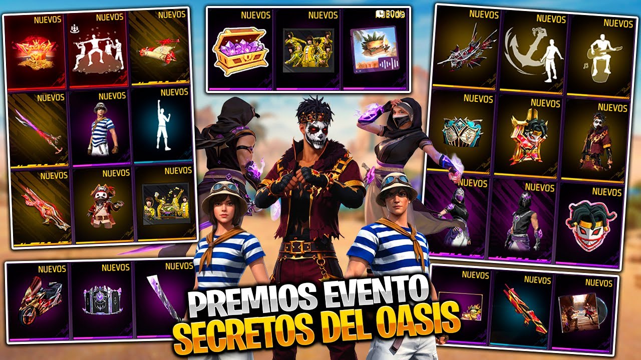 PREMIOS SECRETOS del OASIS PROXIMO EVENTO en FREE FIRE LATAM ASPECTOS PREMIOS GRATIS Y MAS