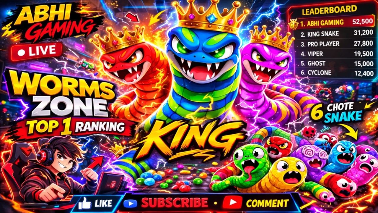 🐍 Worms Zone LIVE – Sabko Kha Jaunga | King Gameplay!