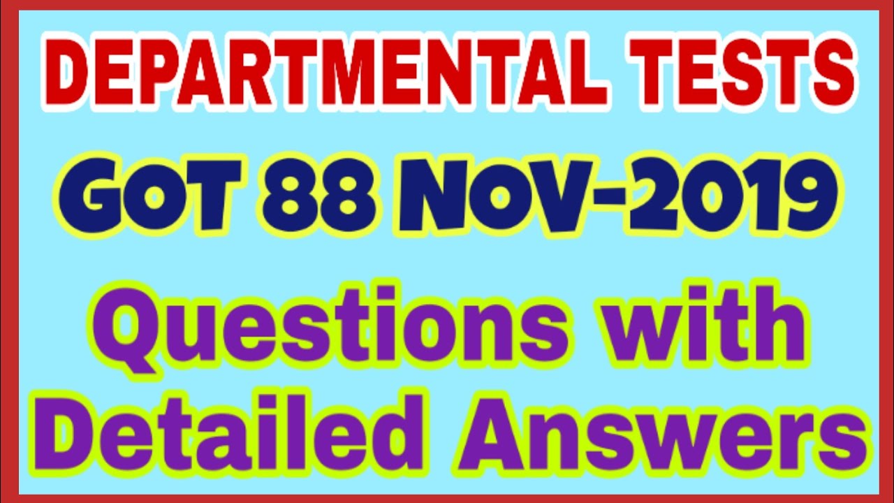 GOT 88 NOVEMBER 2019 QUESTION PAPER PART-1