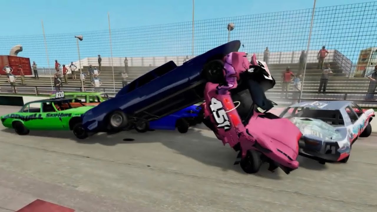 BeamNG Banger Racing Crashes 24
