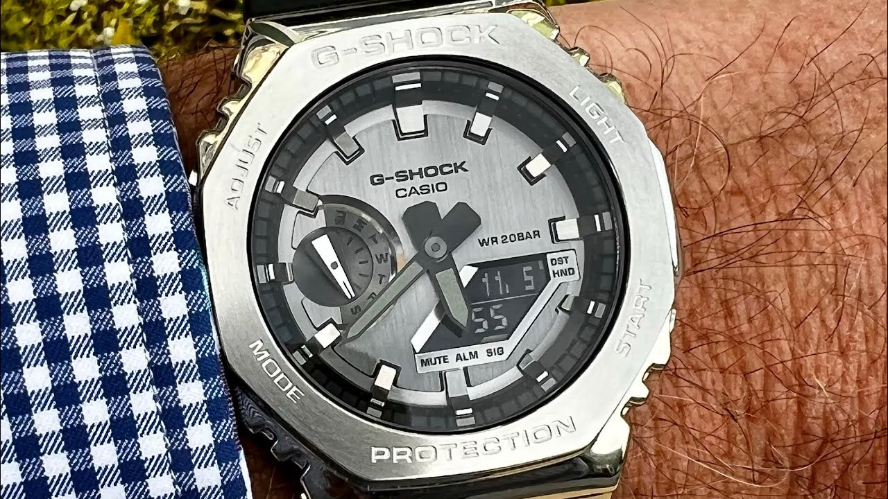 Casio G Shock CasiOak GM2100 Silver Metal Case