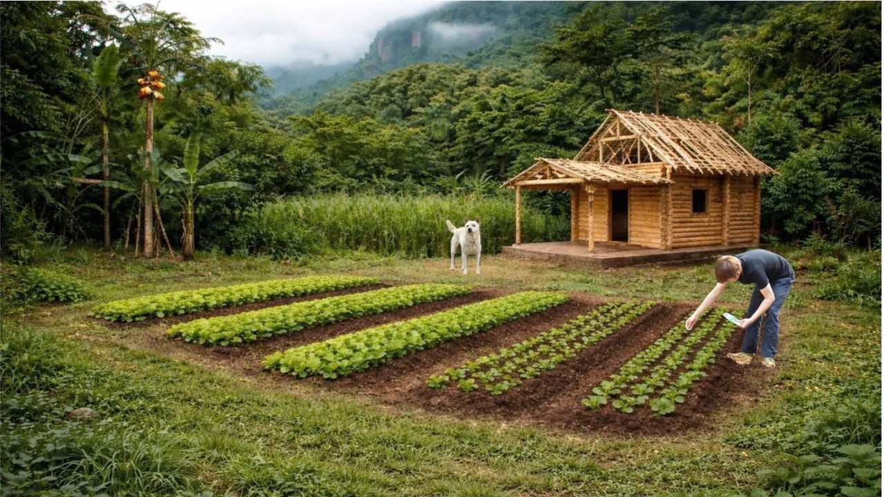 The chef left the city to build a house in the countrysid, grow vegetables and cook delicious dishes