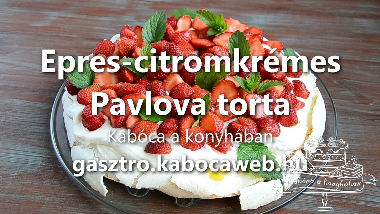 Epres-citromkrémes Pavlova torta recept videó - Kabóca a konyhában