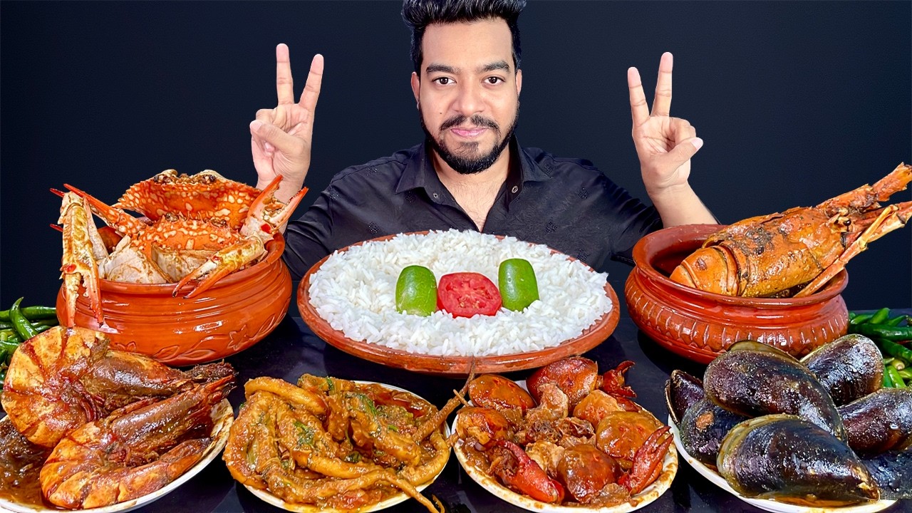 ASMR MUKBANG | GIANT TIGER PRAWN, BIG LOBSTER, OYSTERS, KING CRAB, OCTOPUS ASMR SEAFOOD BOIL MUKBANG
