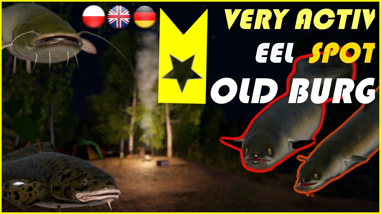 Russian Fishing 4 Old Burg EEL AAL WĘGORZ Trophy FAIL ... | rf4 spot #304