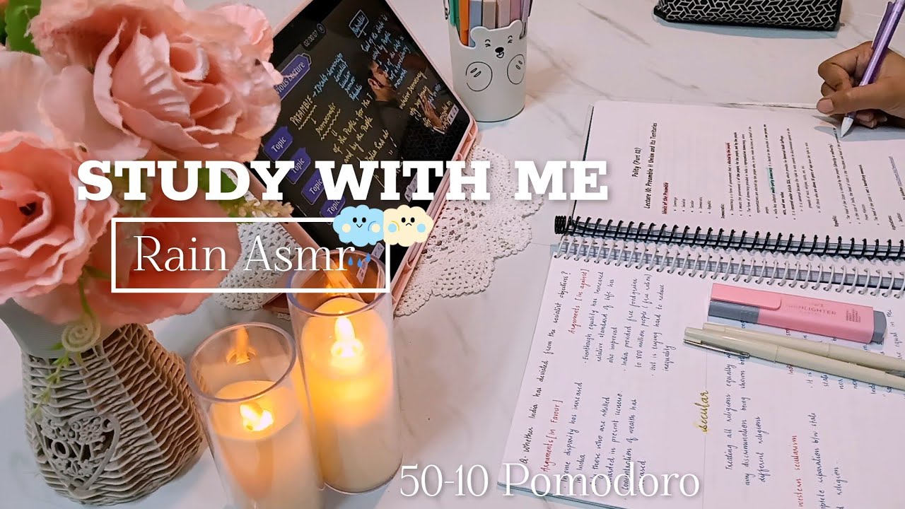 2 HOUR 🍁 | STUDY WITH ME 🌷| Background noise🎵 | RAIN SOUND 🌧️
