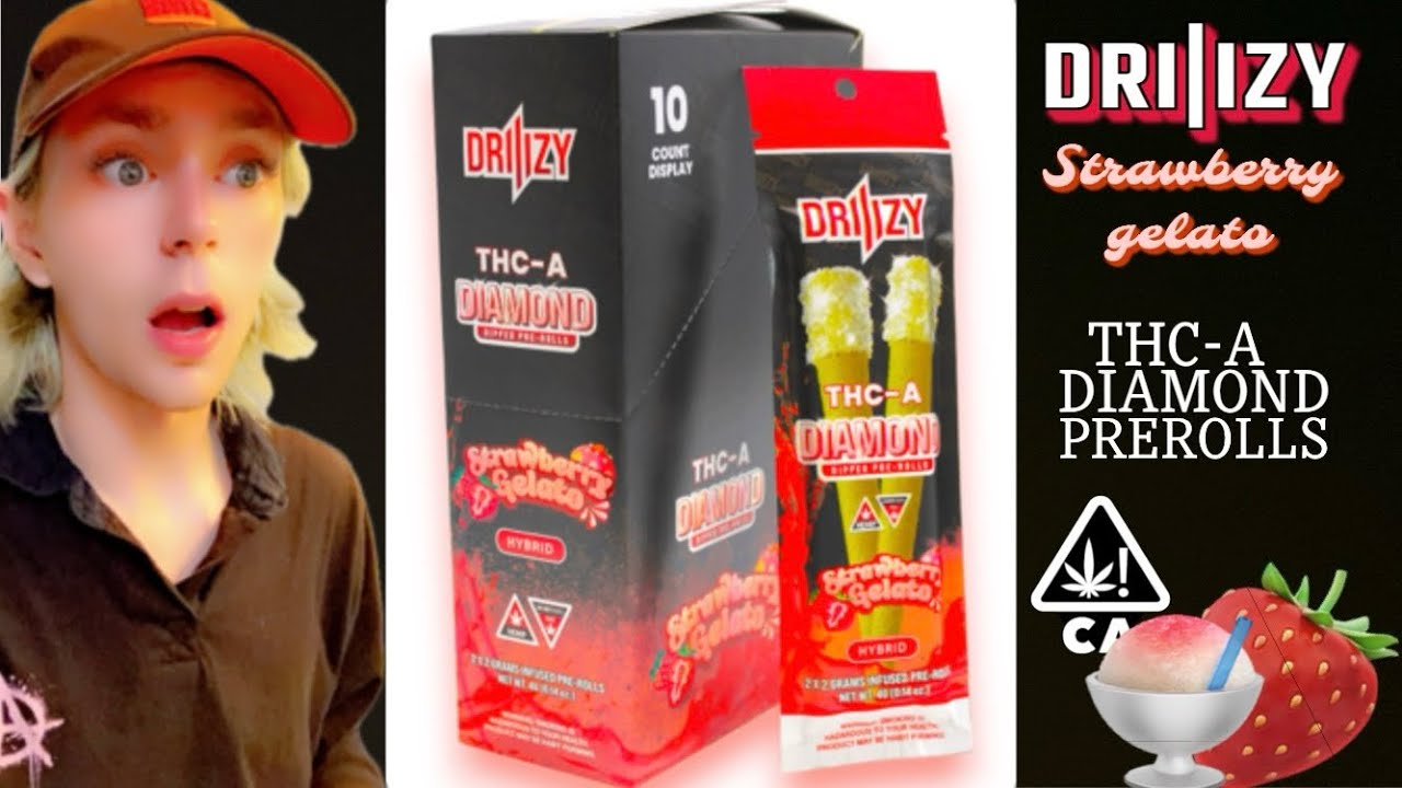 DRIIIZY STRAWBERRY GELATO THC-A DIAMOND DIPPED PREROLLS (is it worth it) (riding reviews)