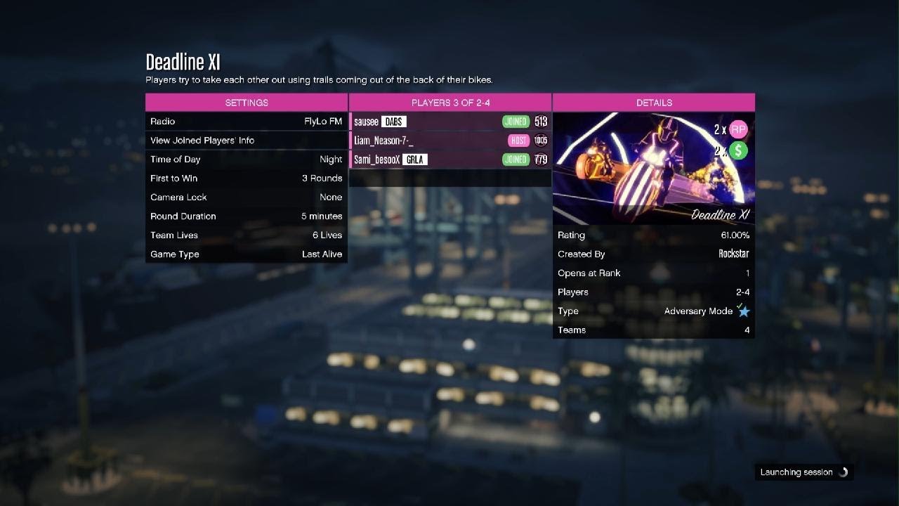 Deadline XI (2x$) - GTA Online [Tron bike style game mode] 3 Game sweep!!!