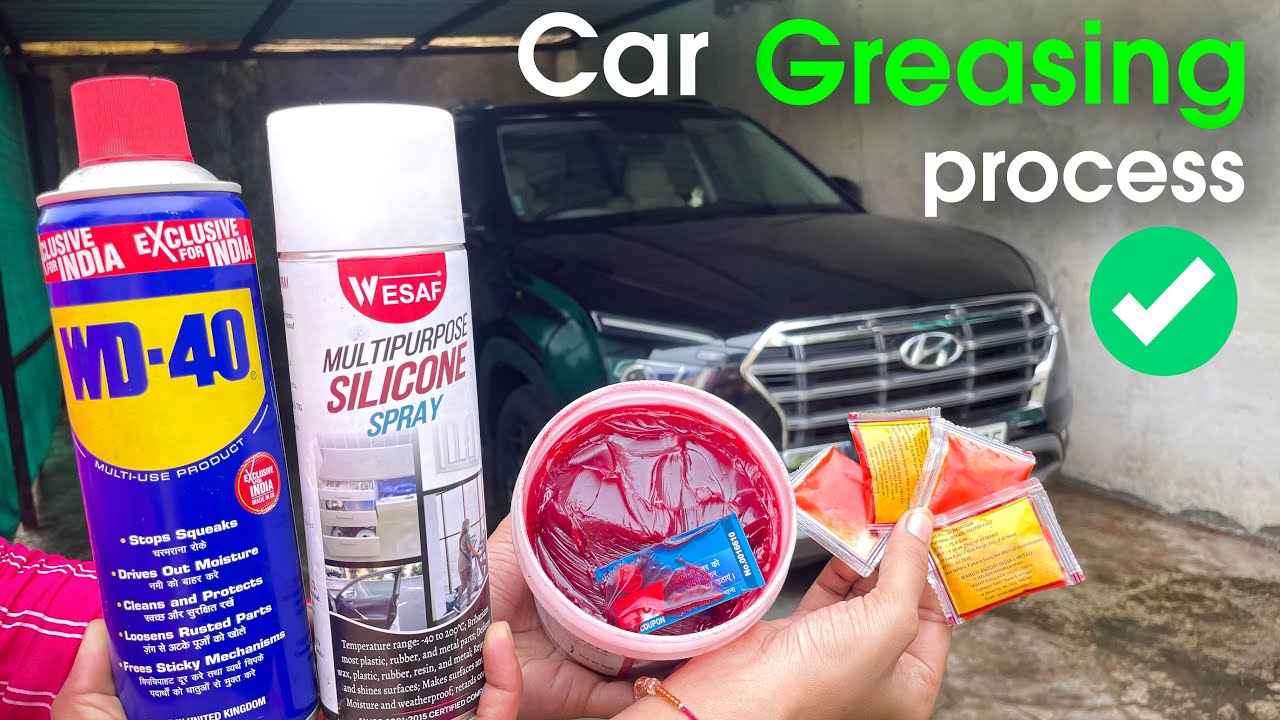 Car Oil Greasing Points Lubrication Maintenance Disc Brake Caliper Service Process Creta in hindi