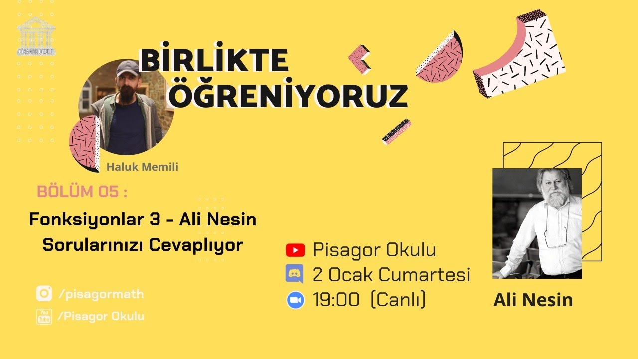 Fonksiyonlar 3 - Ali Nesin (Birlikte Öğreniyoruz 5. Bölüm)