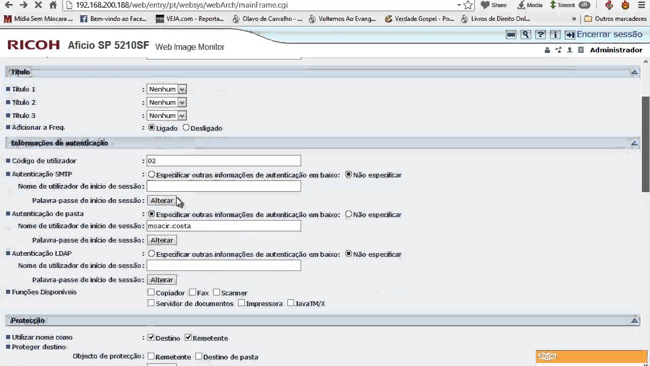 SMB Configuracao do Scanner   SP5210SF