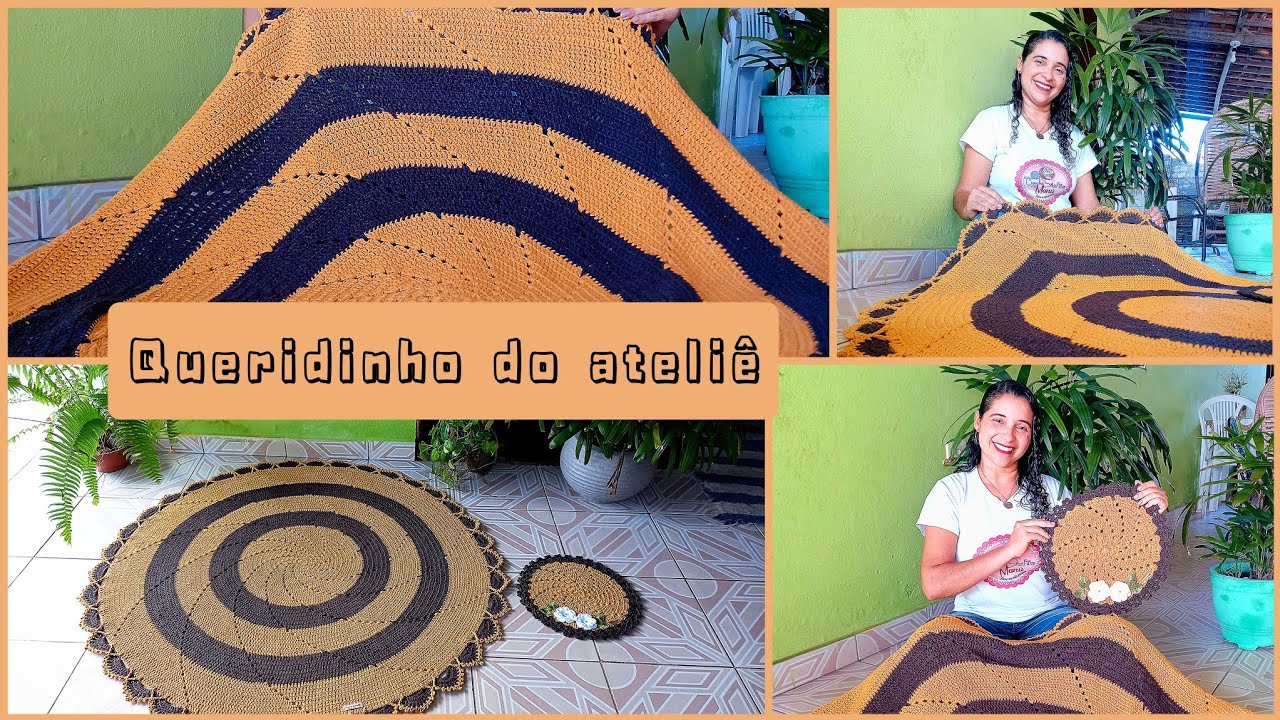 Fiz um mega tapetão de sala, vem conferir os detalhes 🧶🥳