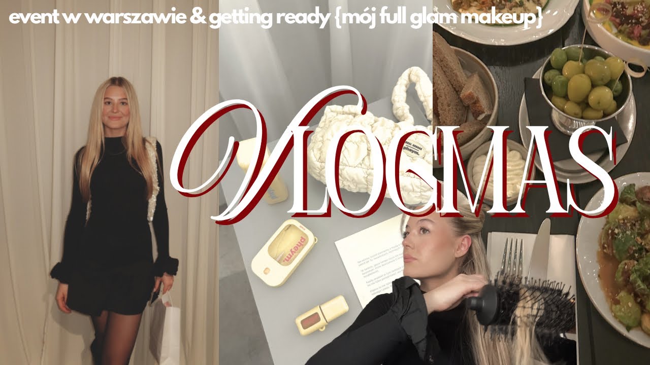 VLOGMAS | jadę na event do warszawy & grwm full glam makeup