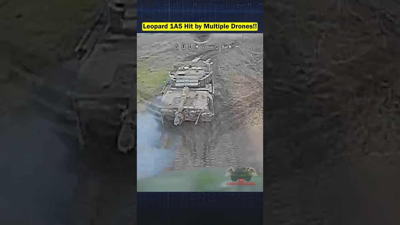 Russian FPV Drones Hunt and Destroy Leopard 1A5 Tank!