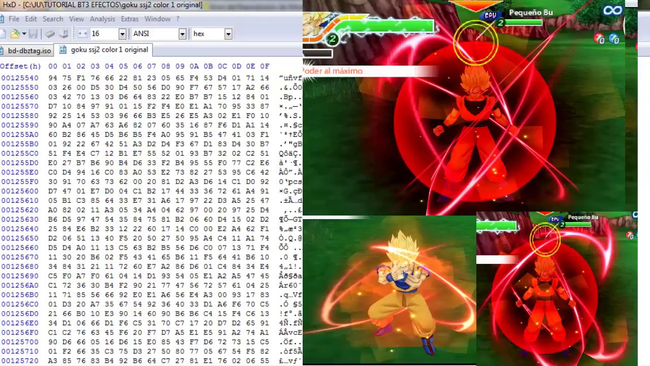 TUTORIAL / EFECTOS DE ATAQUES BT3 a DBZ TTT (SOLO