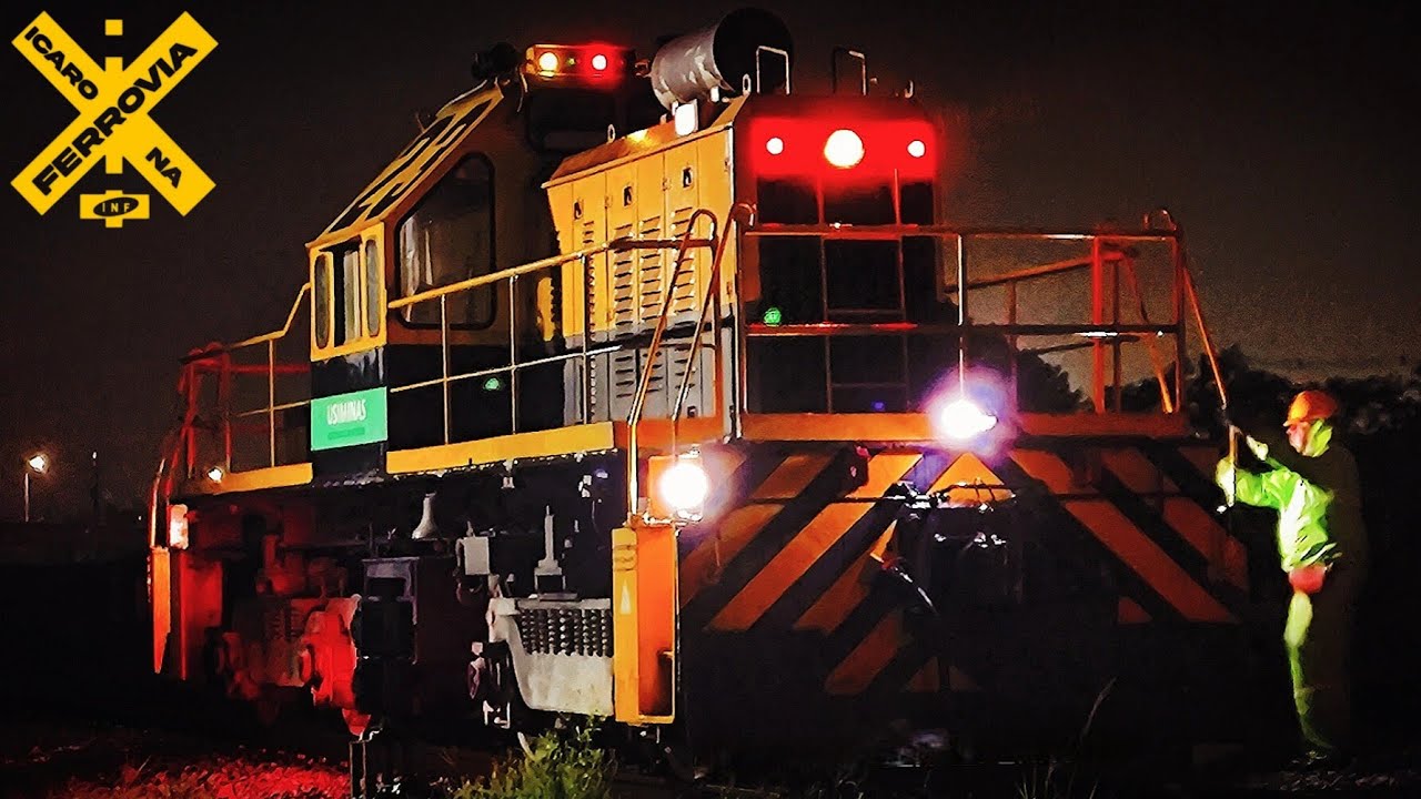 GE100TON N°23 USIMINAS Puxando trem de Chapa de Aço da MRS logística no pátio IPG piaçaguera Cubatão