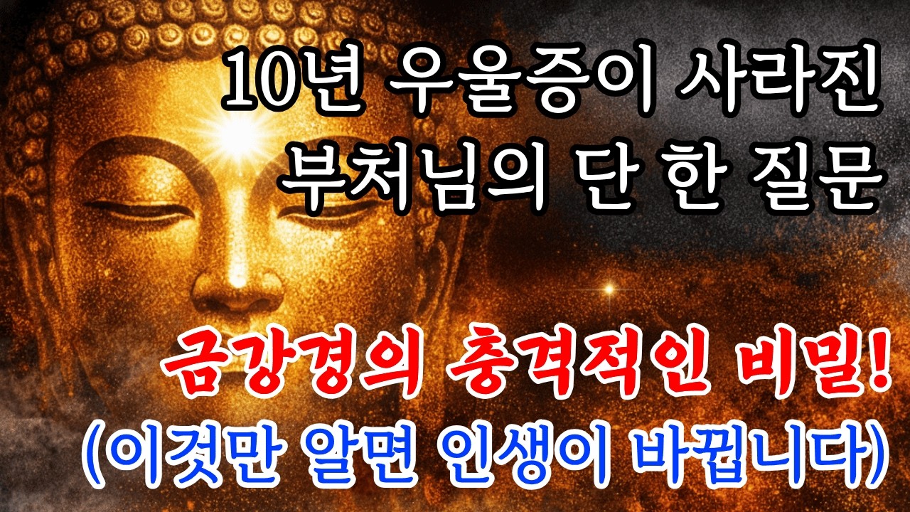 10년 우울증이 사라진 부처님의 단 한 질문 | 금강경의 충격적 비밀 (이것만 알면 인생이 바뀝니다) #금강경 #우울증극복 #명상 #불교 #부처님말씀 #마음공부 #응무소주 #무아