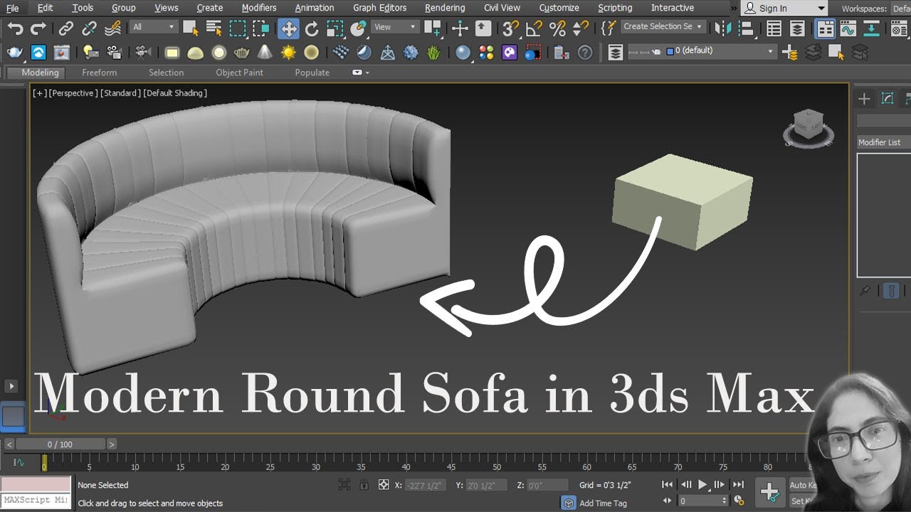 How to make Modern Round Sofa in 3ds Max || how to make round sofa in 3ds max  #3dsmaxmodeling