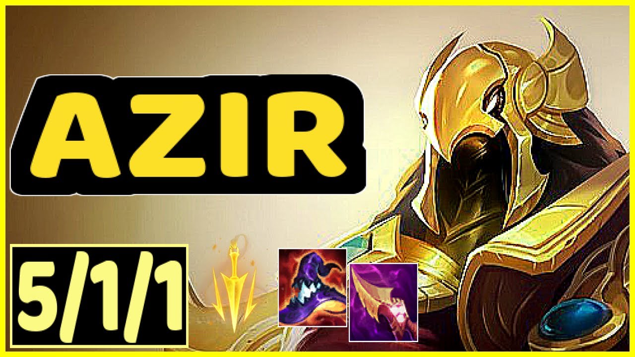 AZIR VS AKALI - 5/1/1 KDA MID GAMEPLAY CHALLENGER I