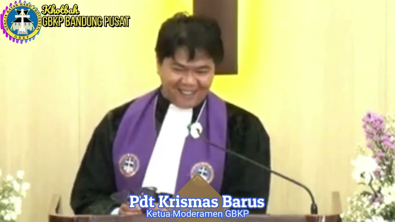 Pdt Krismas Imanta Barus di  GBKP Bandung Pusat part 1