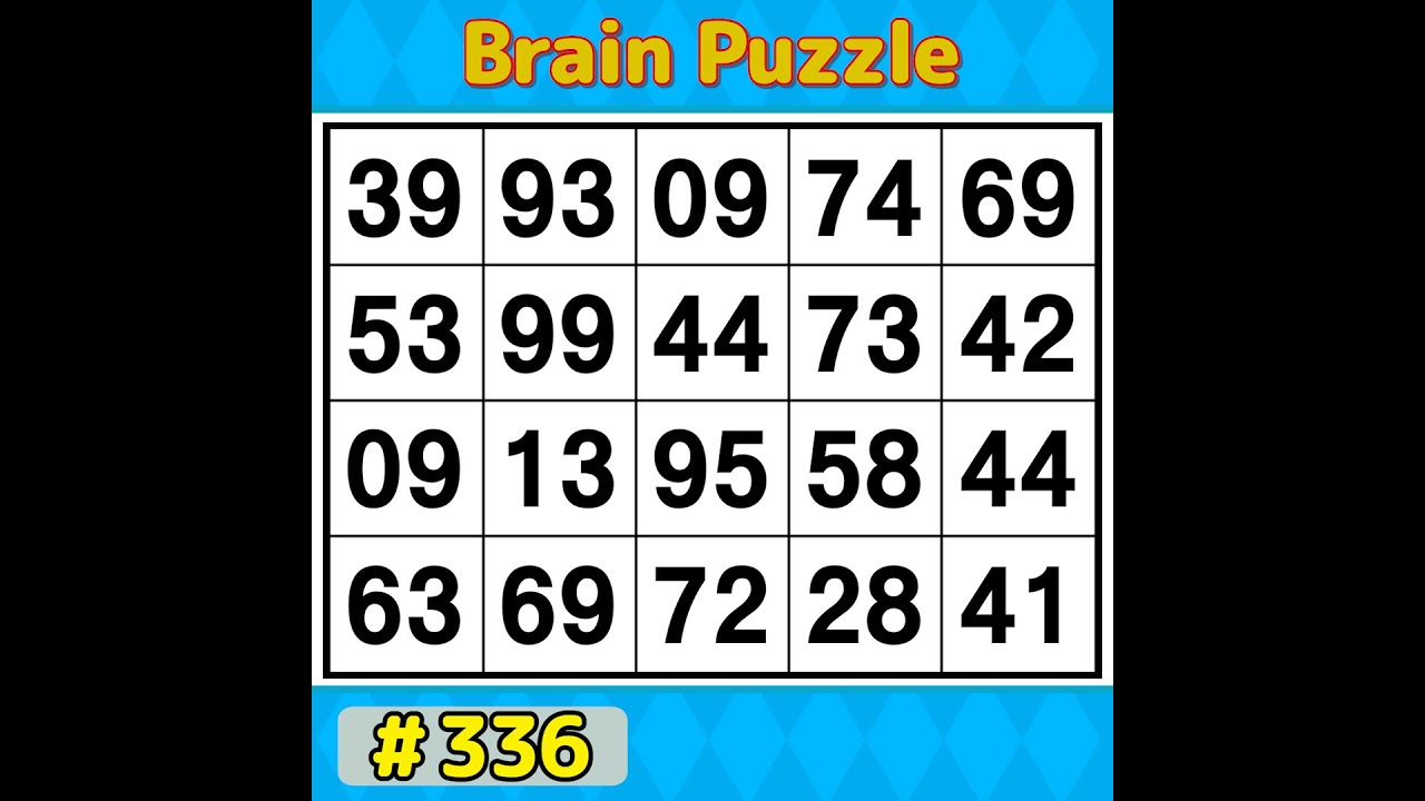 【Number Search】 Boost your concentration. 《Brain training》 #336